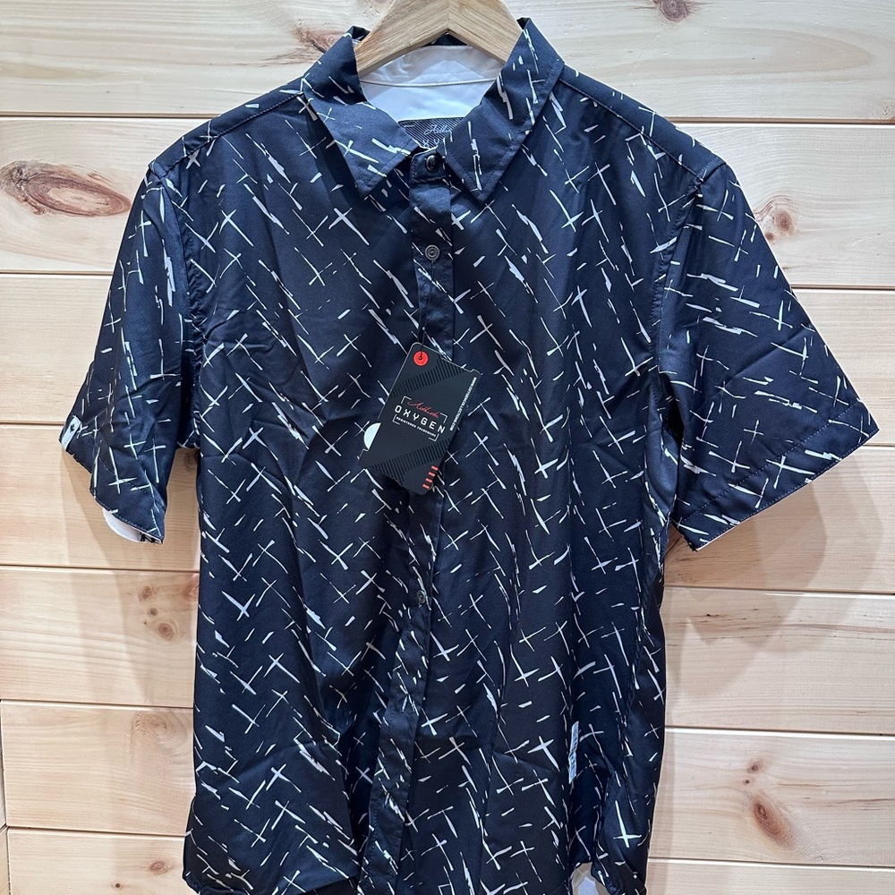 Men's Black and White Patterned Casual Shirt